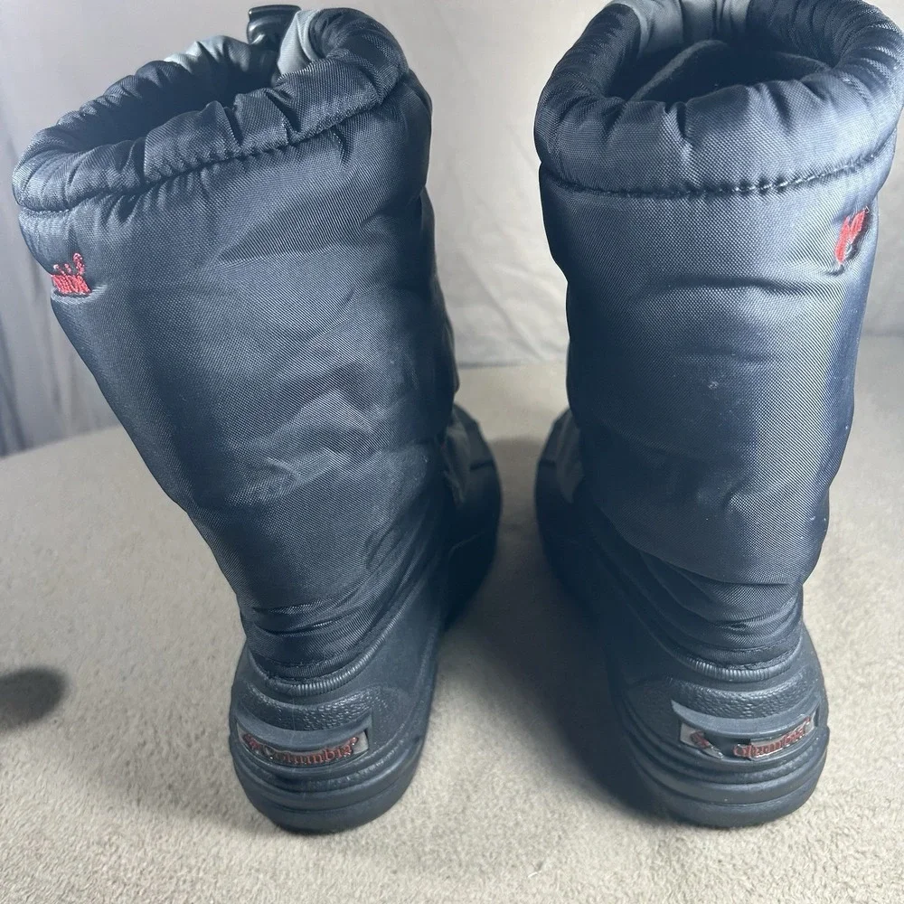Columbia Moonridge II Snow Boots Youth 5 Black Gray Insulated Winter Kids